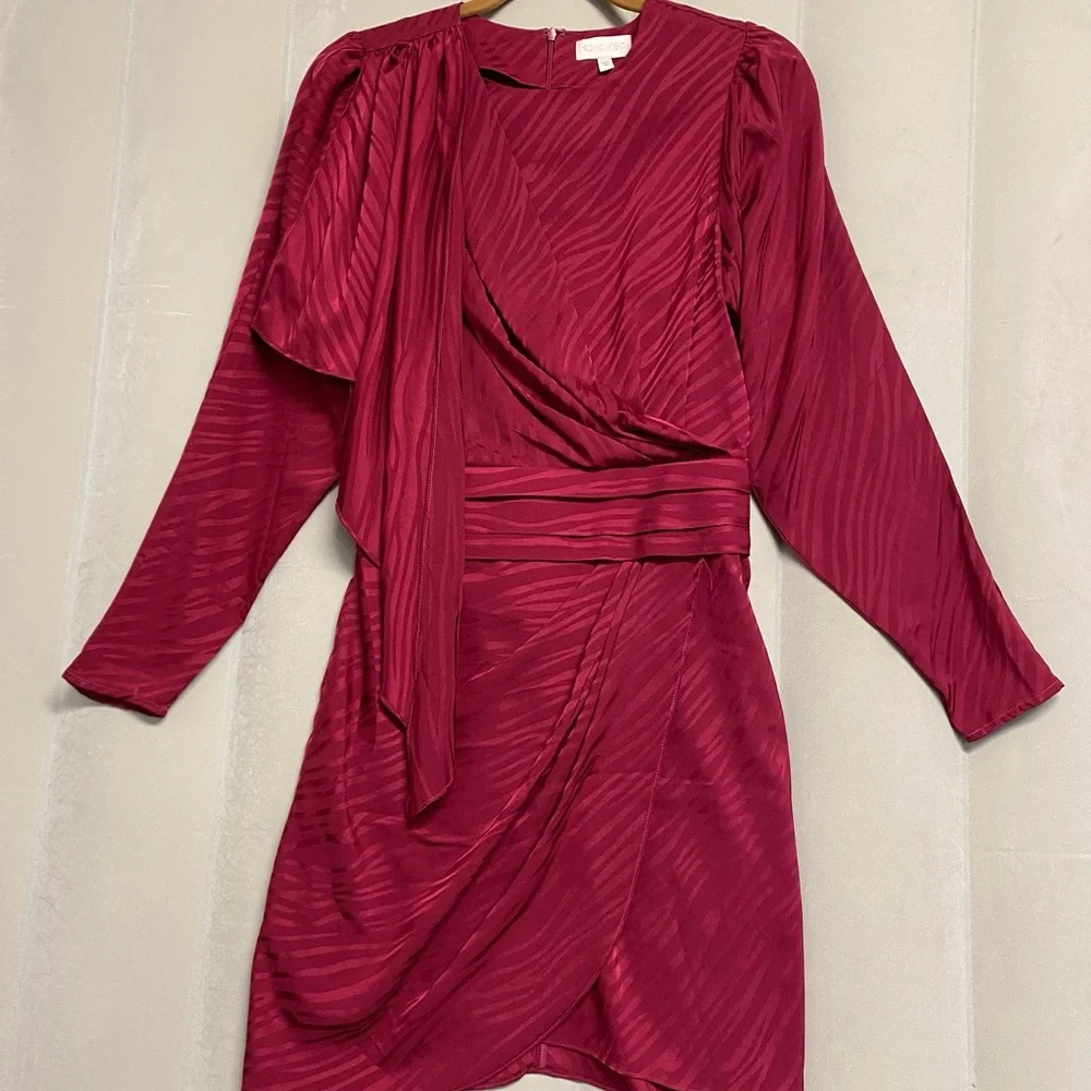 Ronny Kobo Women’s Shanaya Draped Dress Small Mini Faux Wrap Designer Luxury - Picture 2 of 13